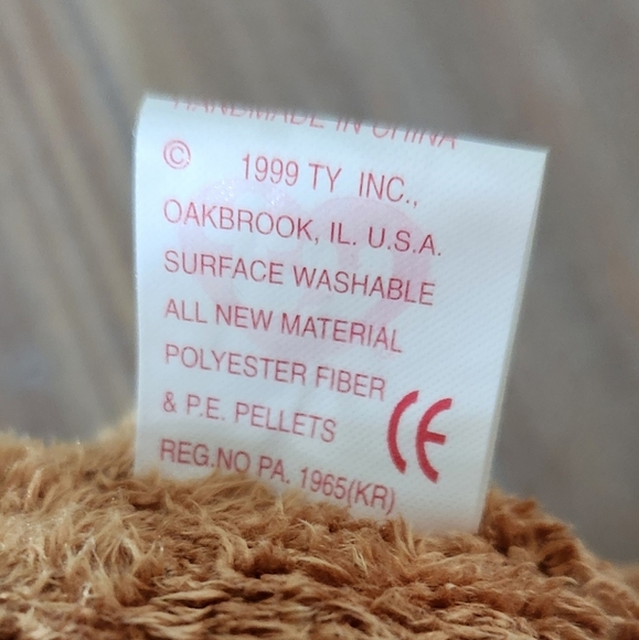 ๐งธ Ty Beanie Baby โFuzzโ the Brown Bear โ 1999 Retired, Excellent Condition - Picture 13 of 15